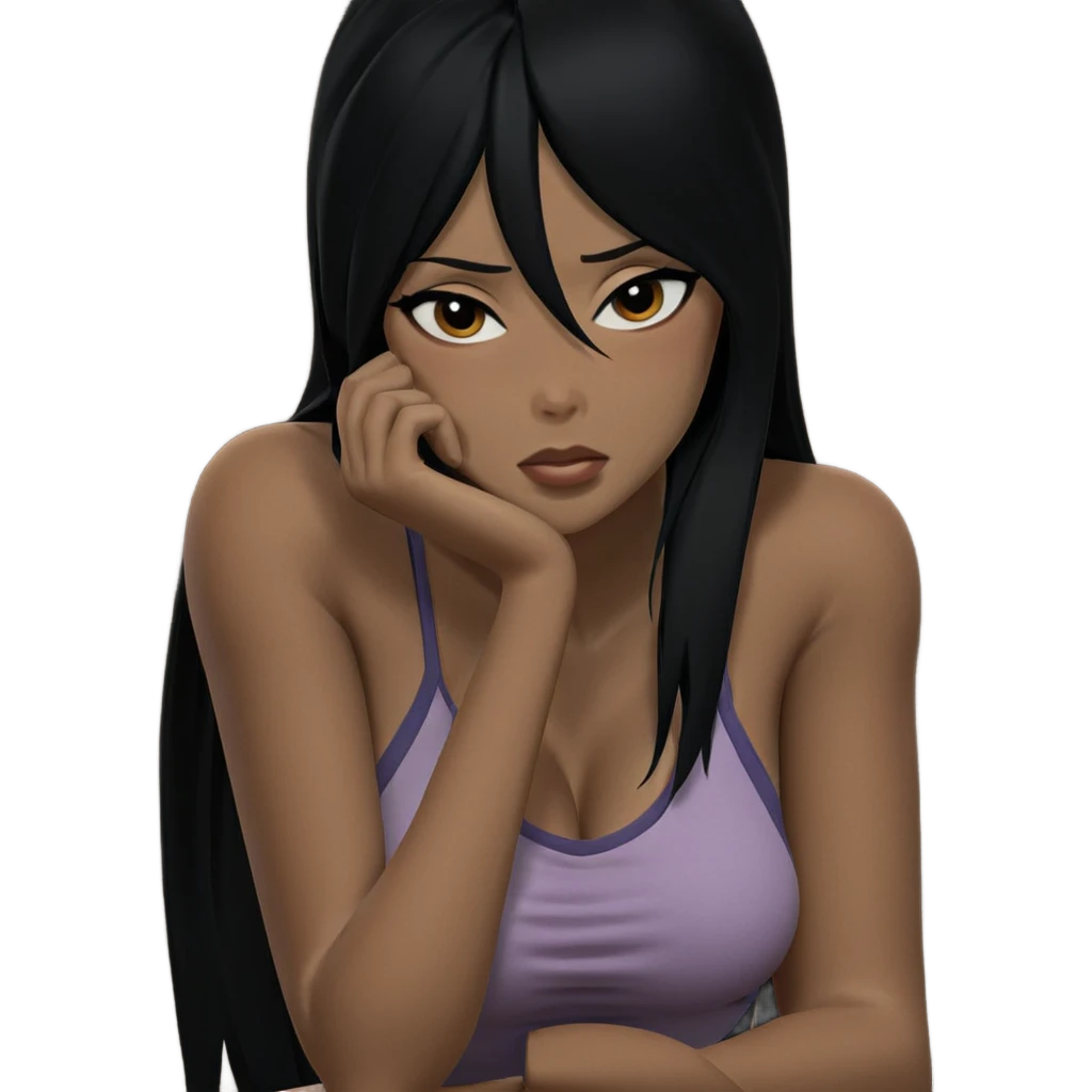 resting beauty with black hair emoji