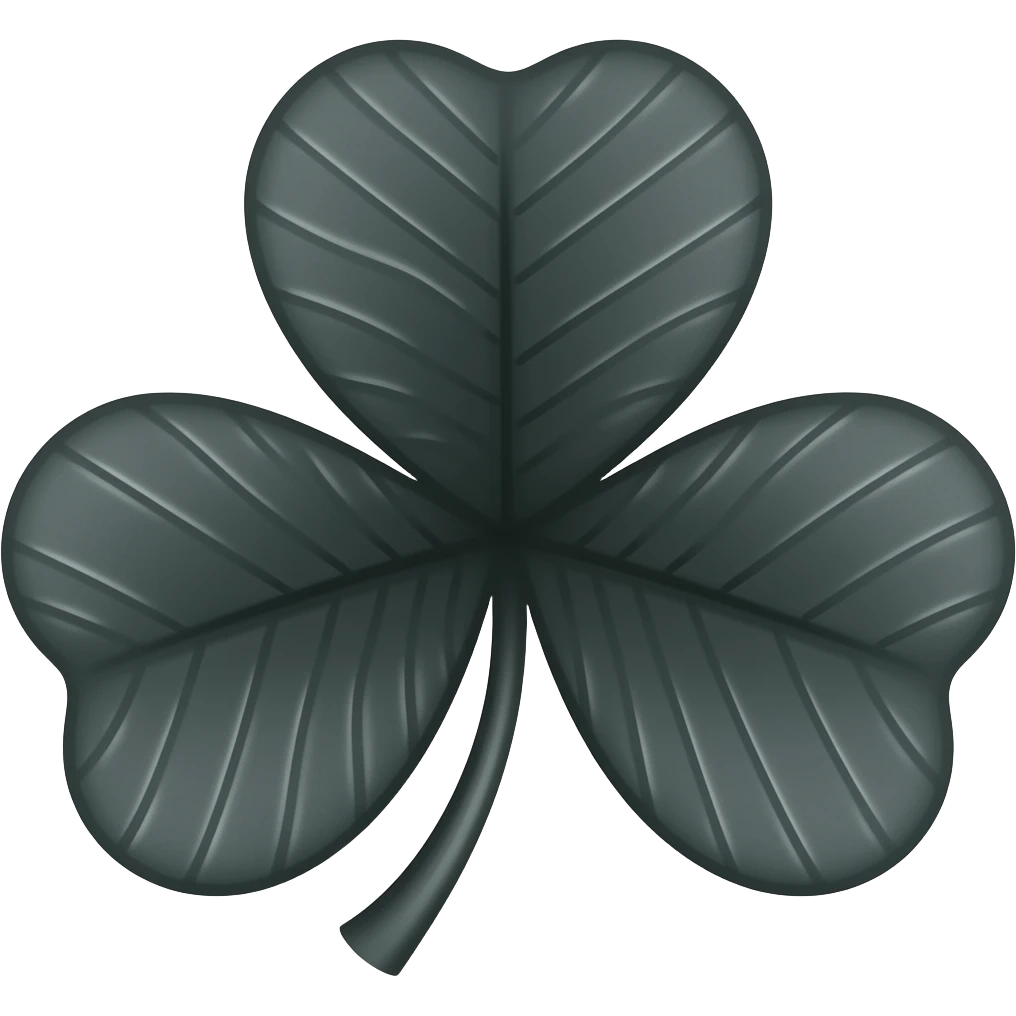 Trébol de 5 hojas color negro emoji