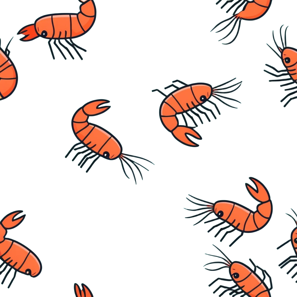 Shrimp running out of a explosion emoji
