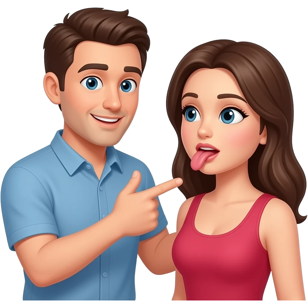 Emoji for adult male making suggestion to give a woman oral sex emoji