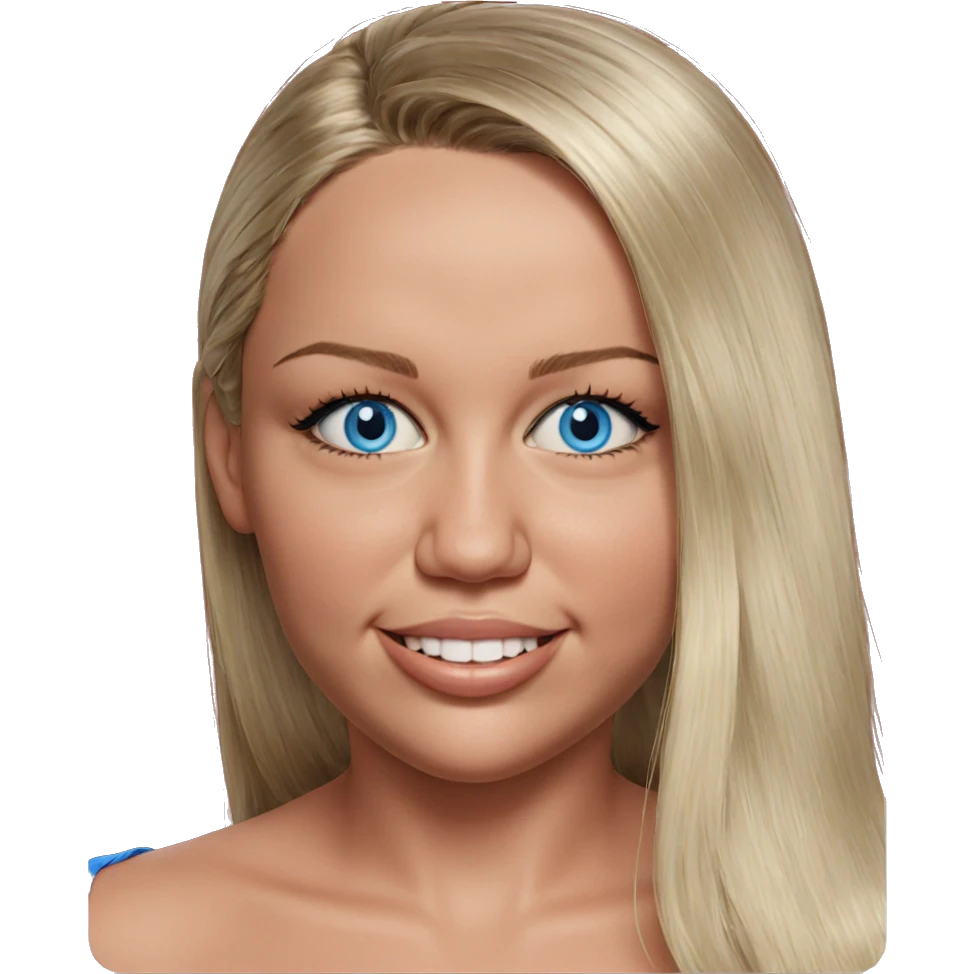 smiling girl with blue eyes emoji