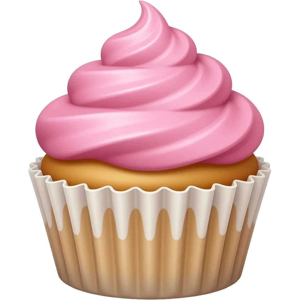 Cupcake with pink icing emoji