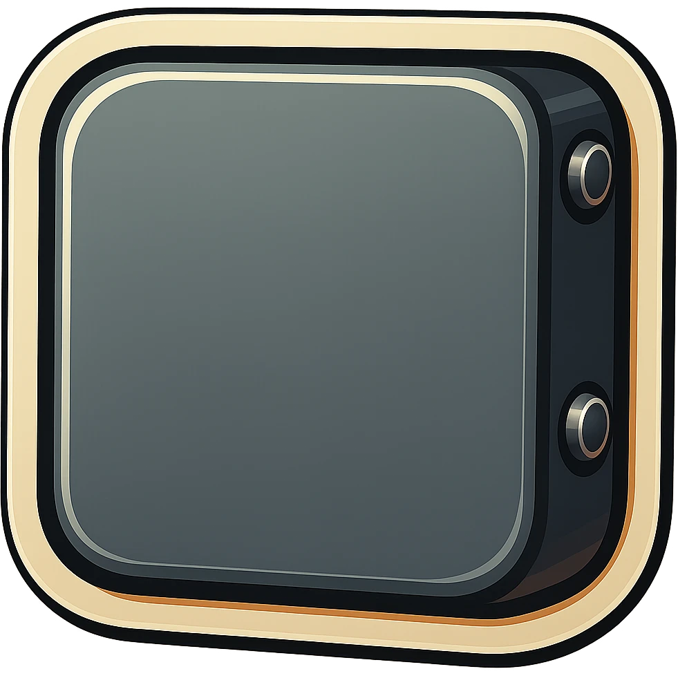 Add metallic rivets only to the visible side edges of the metal slab, leaving the large 1x1 front face completely blank, in retro sticker style. Keep the background transparent. emoji
