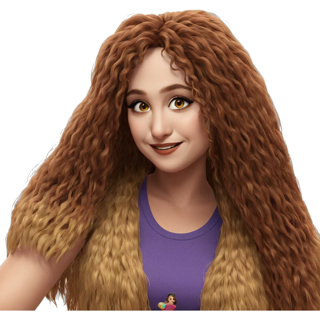 smiling girl with long hair emoji