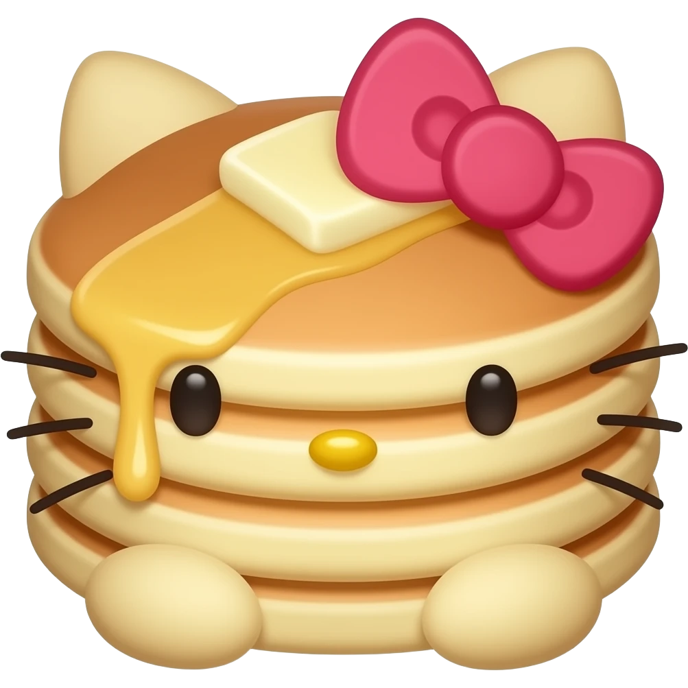 Hello kitty Pancakes with butter emoji