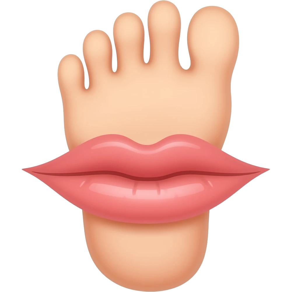 Foot with lips emoji
