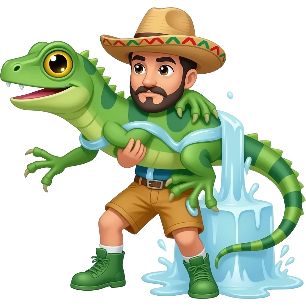 Lizard who is part of I.C.E agency who is strangling a man who so happens to be mexican emoji