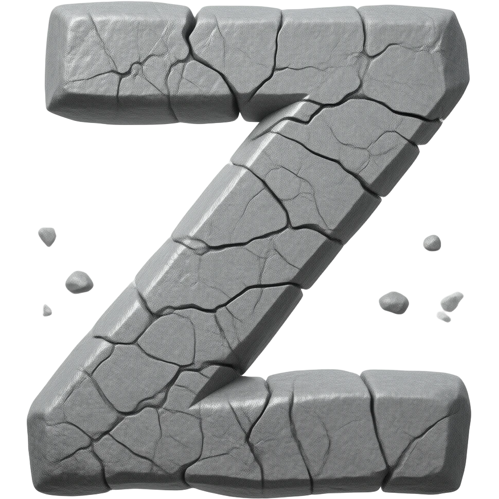 Create the letters TXNZ in a cracked rock form emoji
