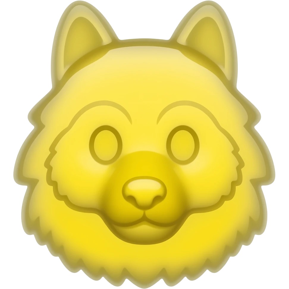 Yellow Gummy wolf candy emoji