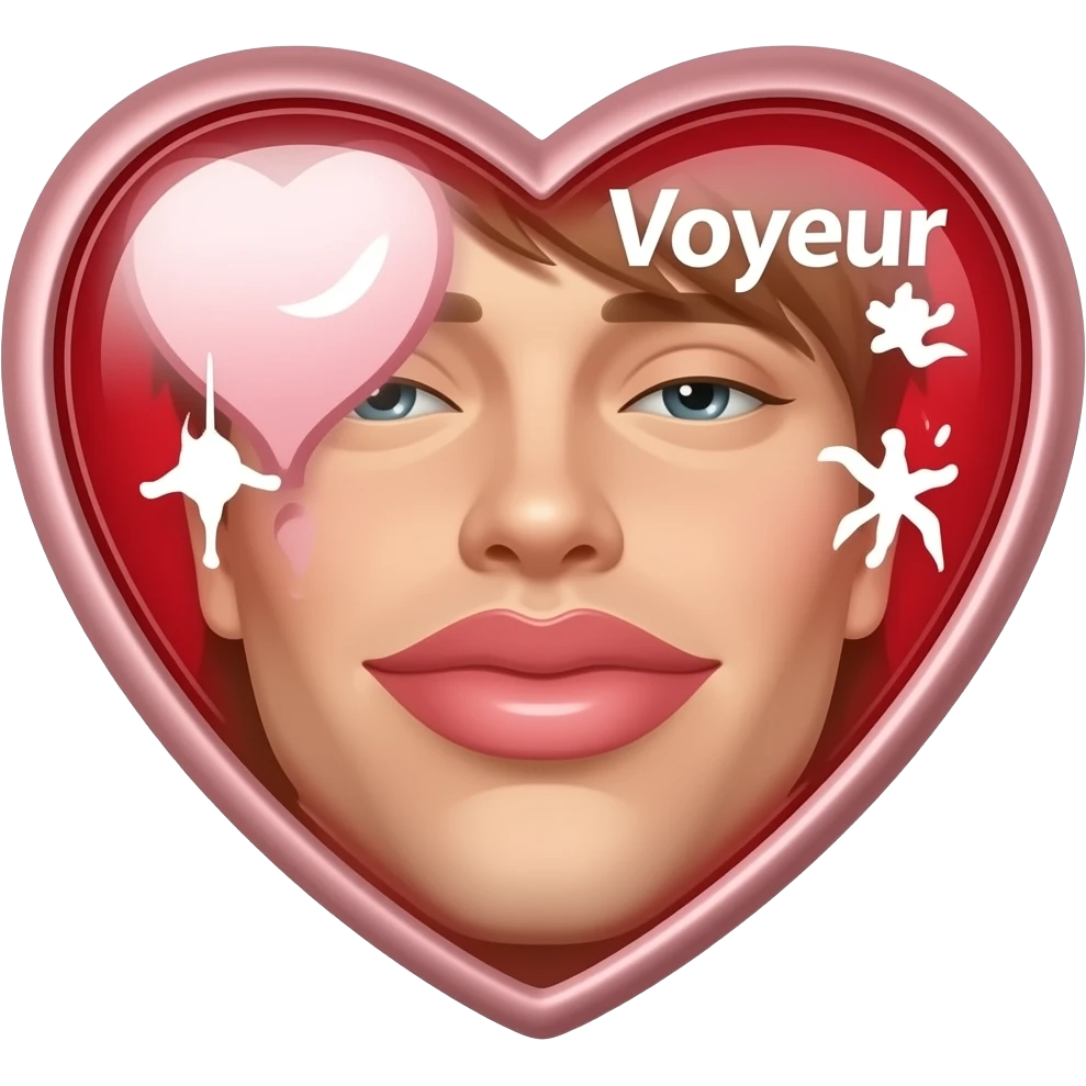 make a naughty sexual and seductive that just says the word "Voyeur" emoji