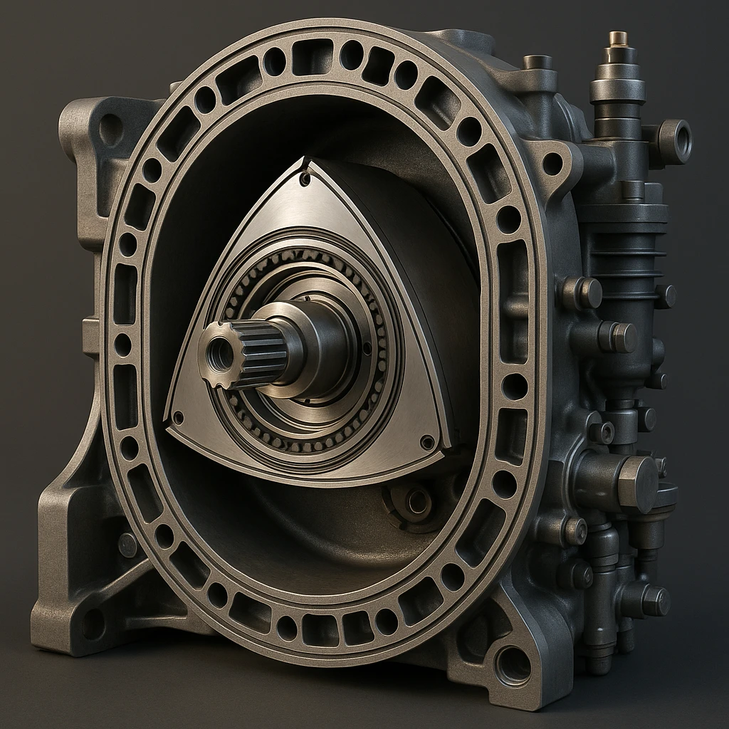 3D render style of a Wankel rotary engine emoji