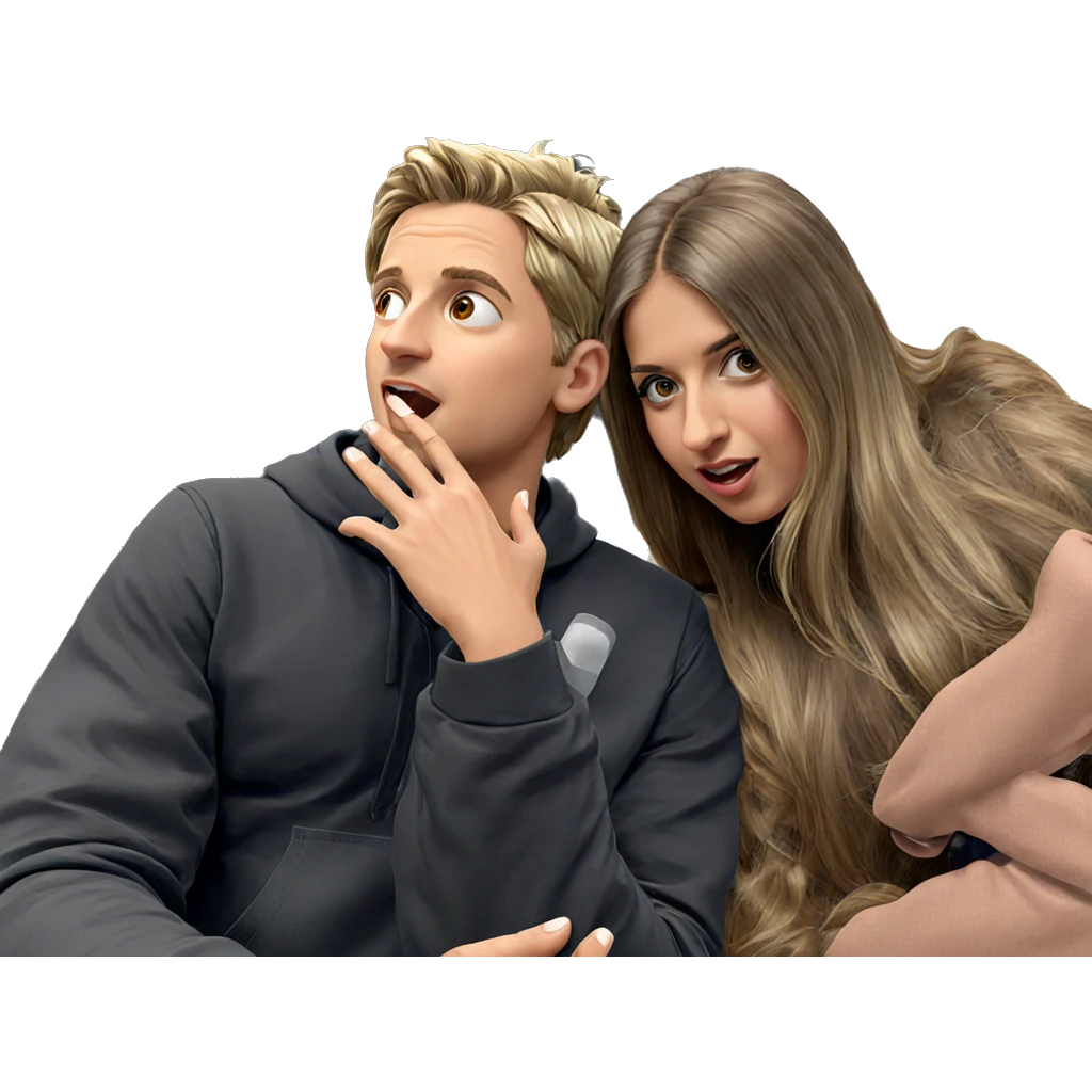 blonde and brown hair duo emoji