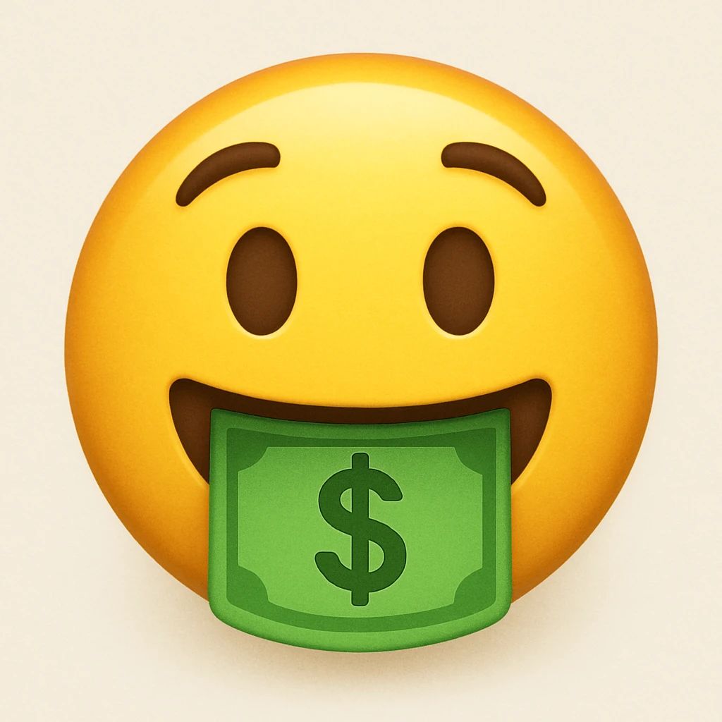 emoji with money mouth emoji