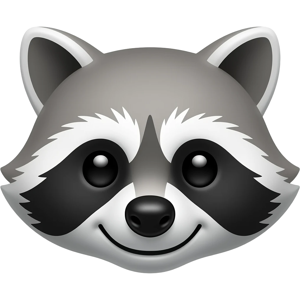 raccoon emoji smirking emoji