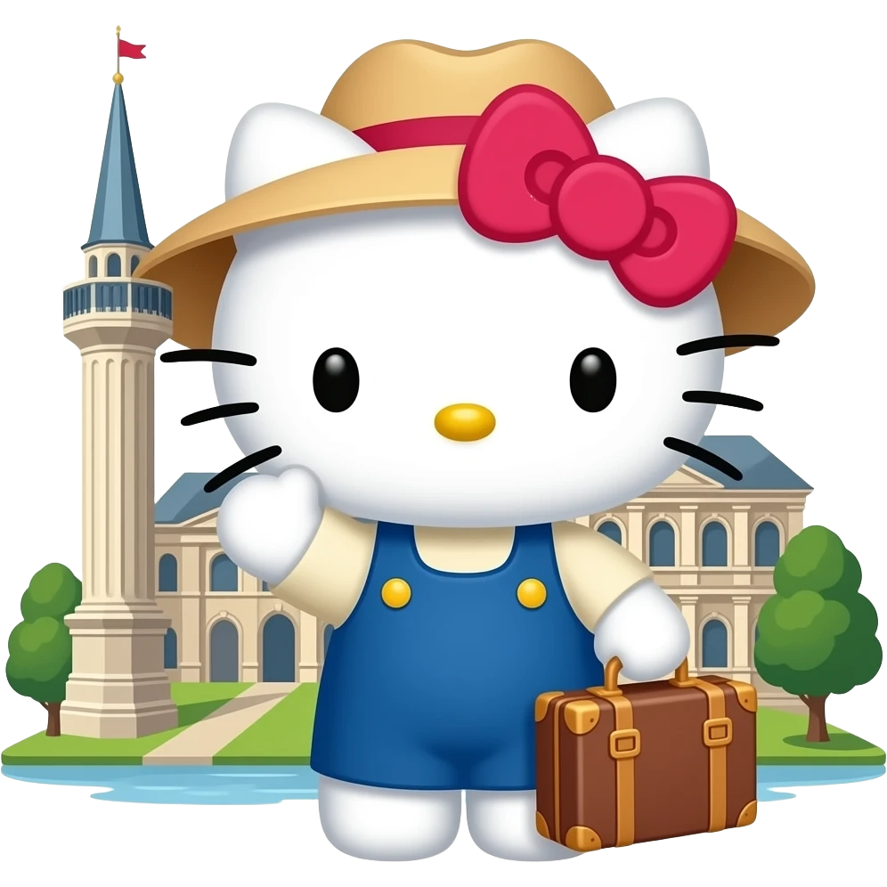 Hello Kitty who traveled to Europe emoji