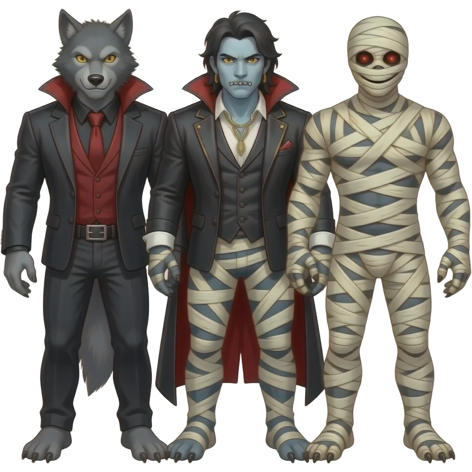 A werewolf, vampire, mummy hybrid emoji