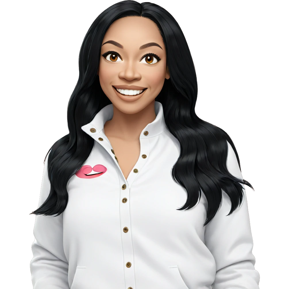 smiling girl with black hair emoji