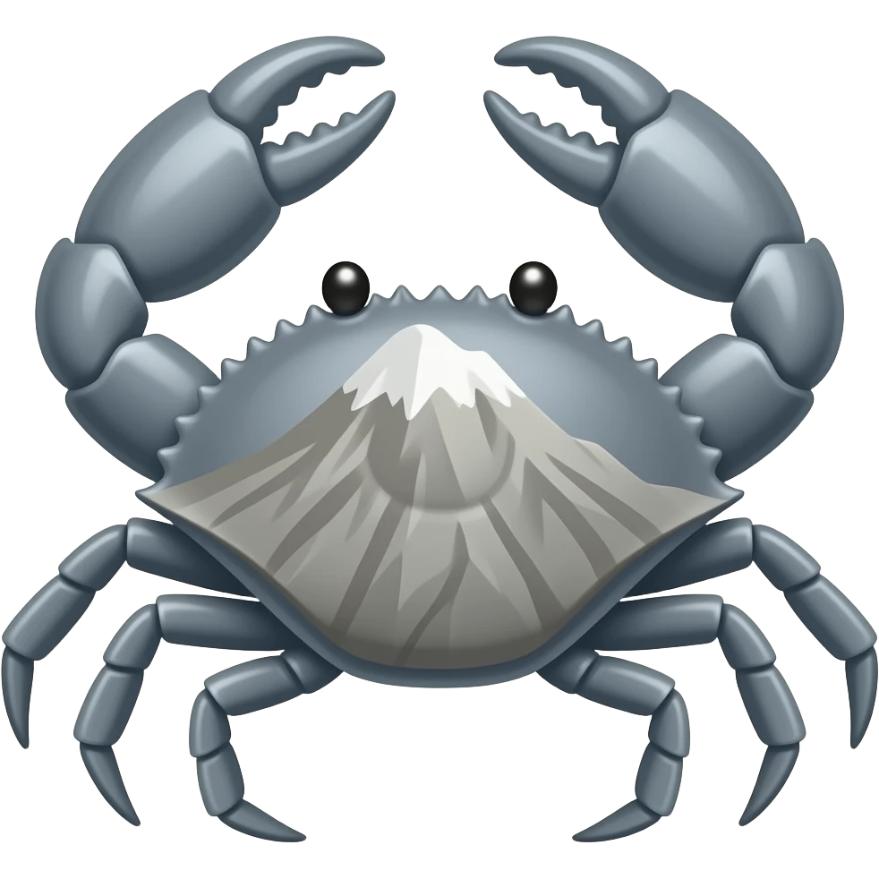 Gray crab a with a mountain on his back emoji