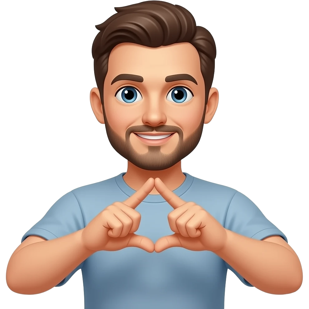 man shows cross with hands emoji