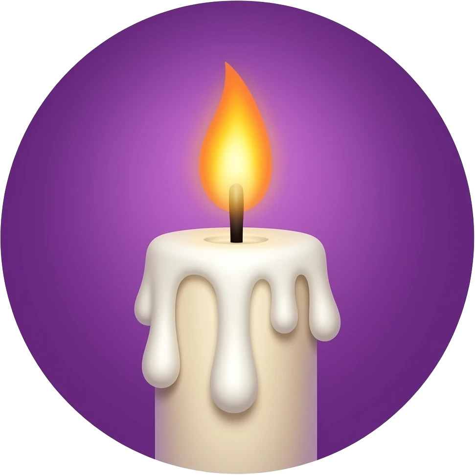 Emoji for the orthodox easter in purlpe and orange, church cndle emoji