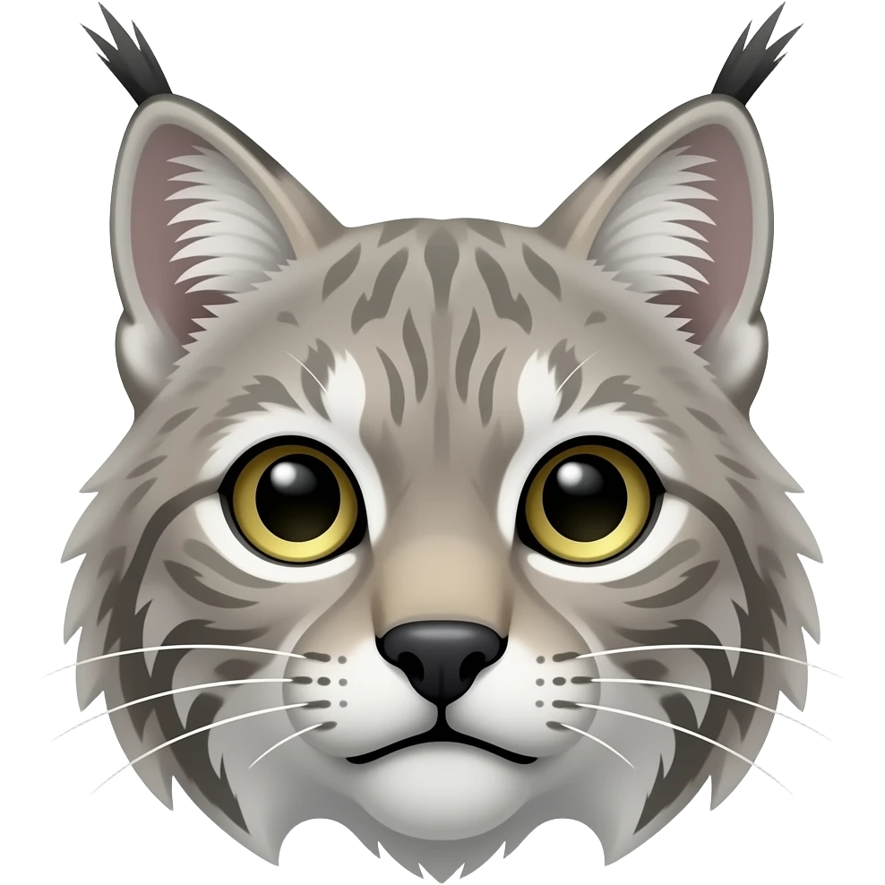 scared gray lynx face emoji