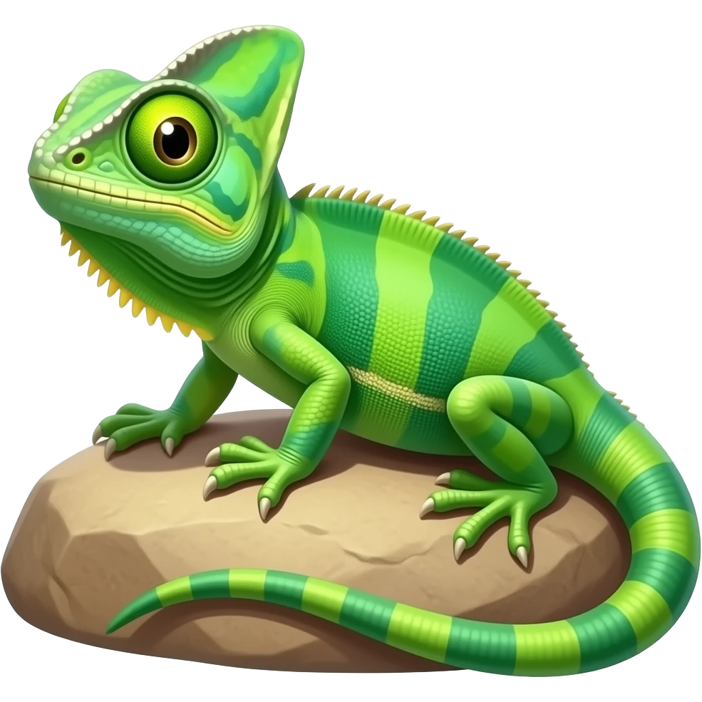 playful neon green lizard full body emoji