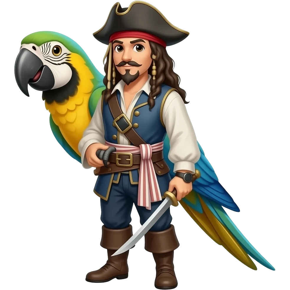 pirate and parrot emoji