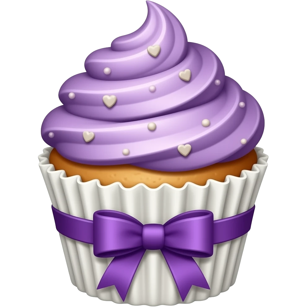 Purple Ribboned Purple cupcake emoji