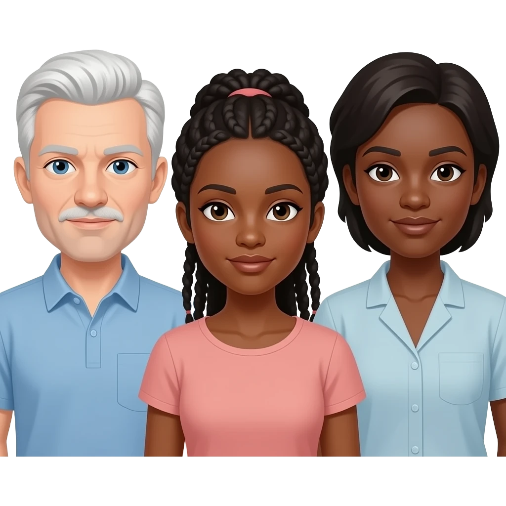 2 white men 2 black females emoji