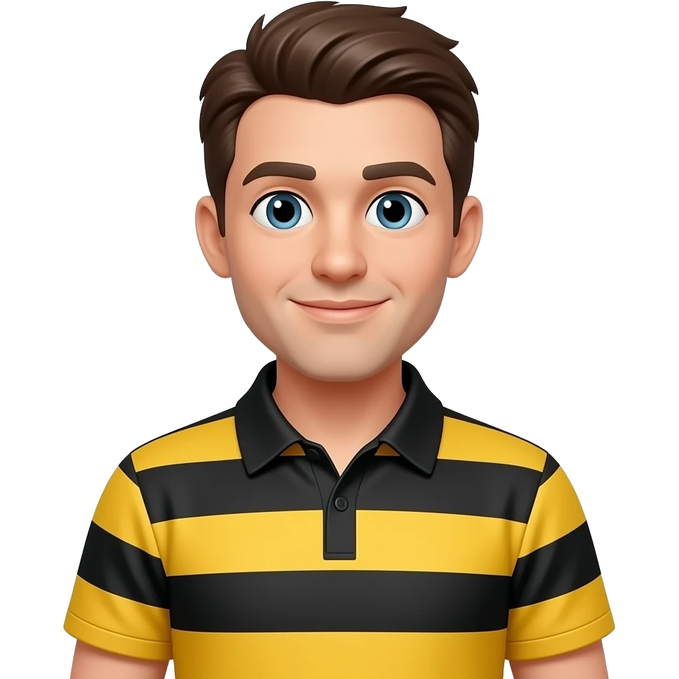сотрудник магазина, черно-желтая одежда в полоску emoji