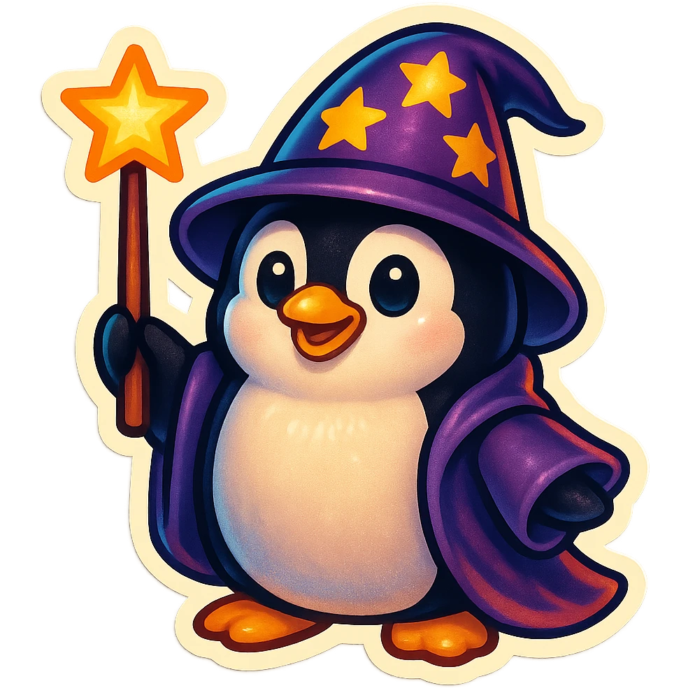 Penguin Wizard emoji