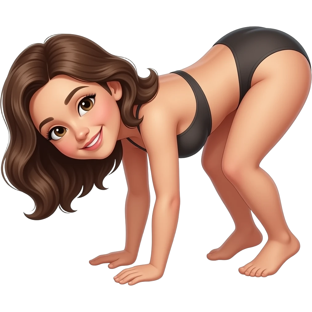 a woman bent over in doggy position no clothes smiling emoji emoji