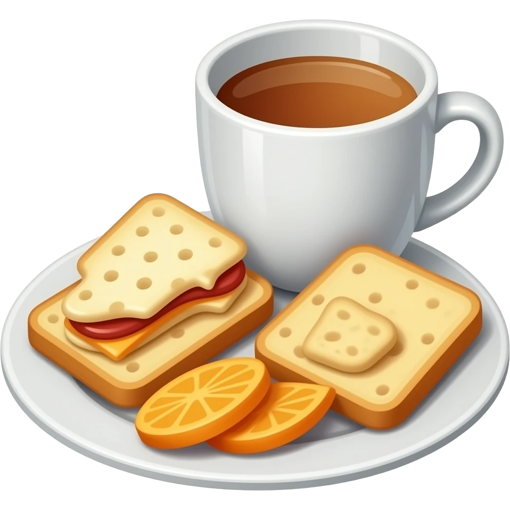 emoji-style illustration of a cozy snack plate for a reader and a cup of tea, minimal background, no characters emoji