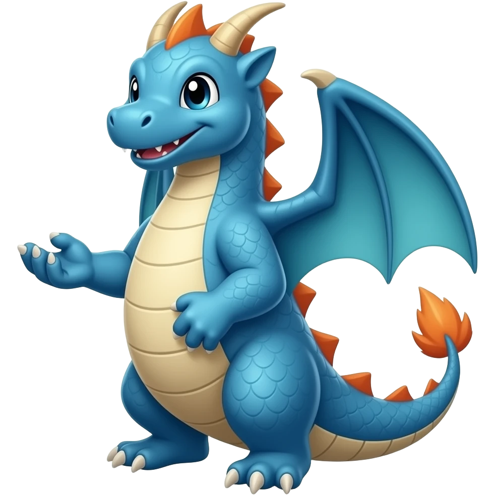 Blue dragon holding twitch logo emoji