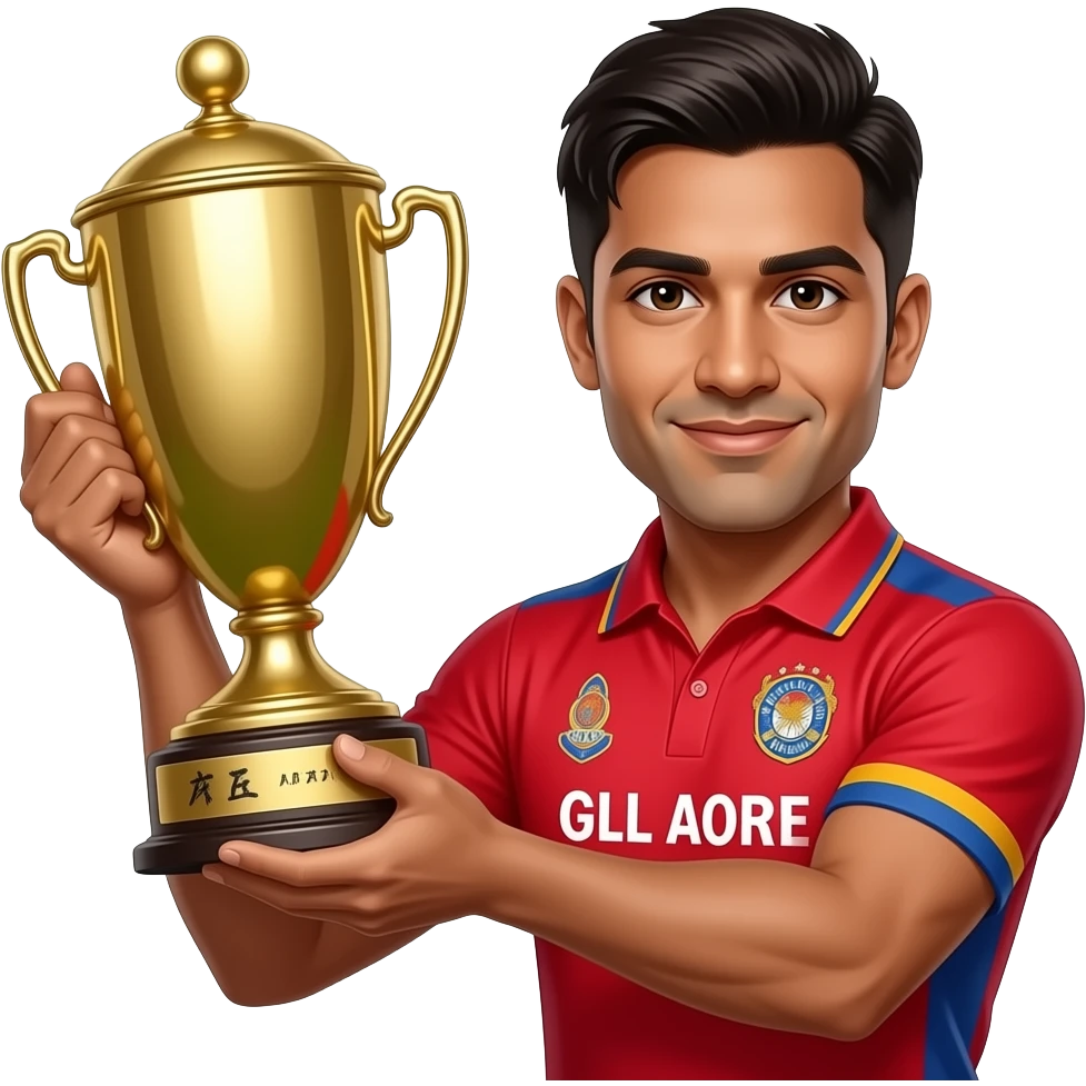 RCB lifting IPL emoji with red jersey emoji