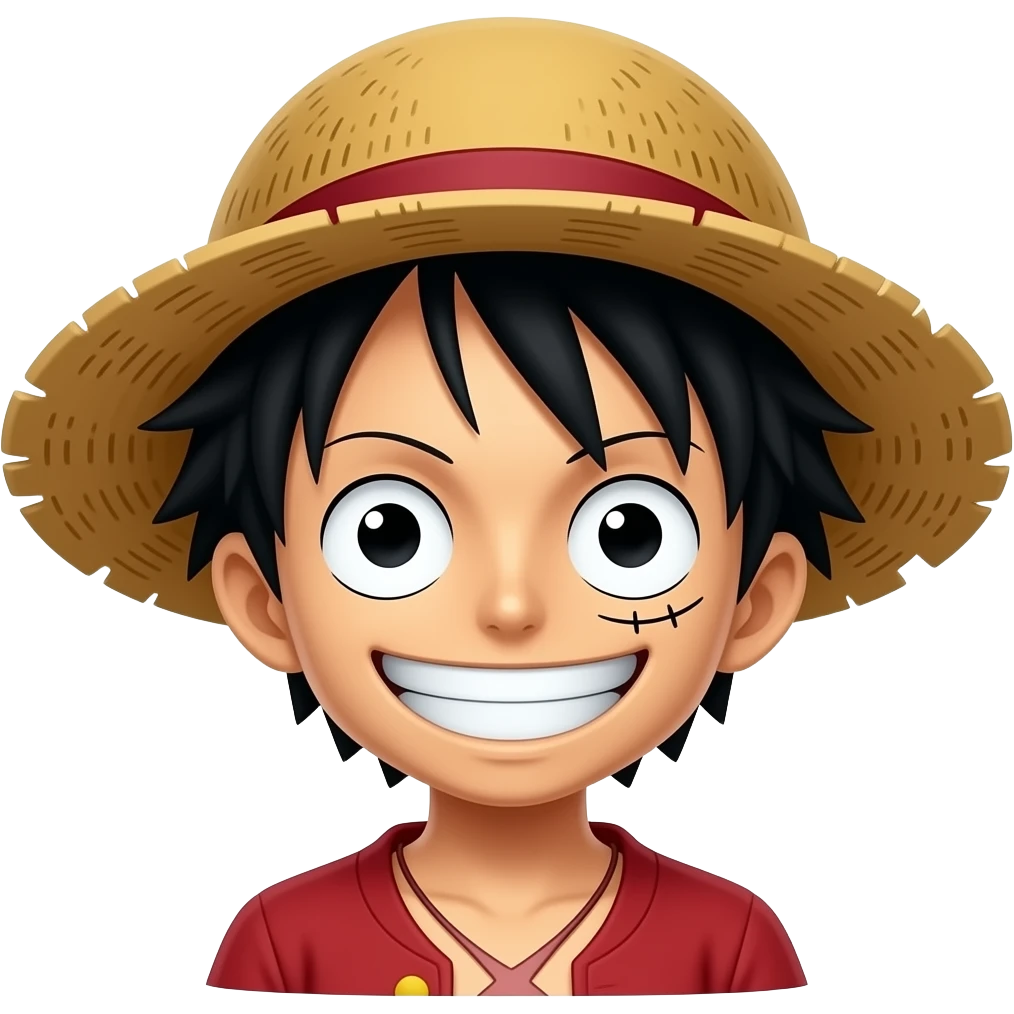 Fais moi un emojie sur luffy souriant emoji