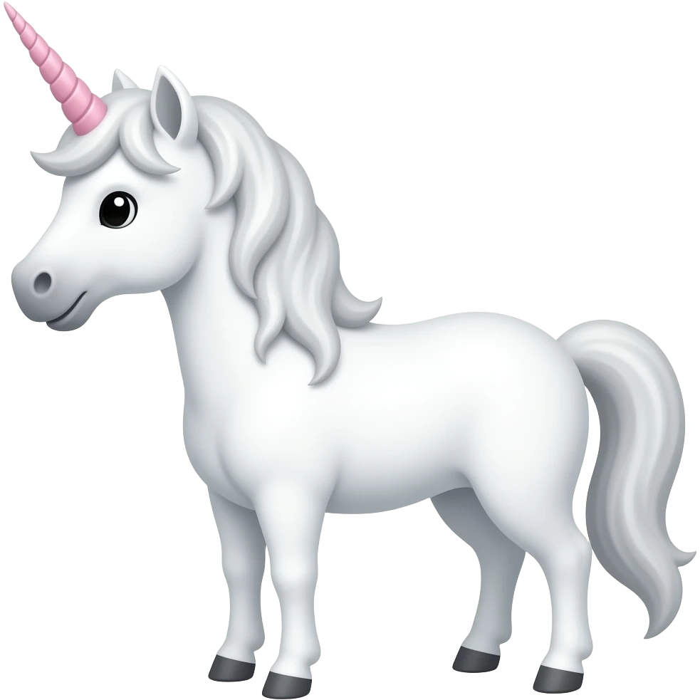 Un unicornio blanco con cuerno rosa pastel emoji