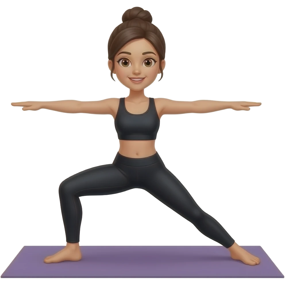 Mujer de yoga ropa negra emoji
