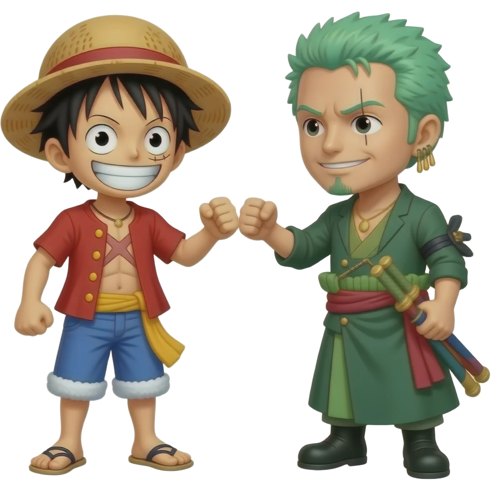 Monkey d luffy We fist bumped with Roronoa zoro emoji