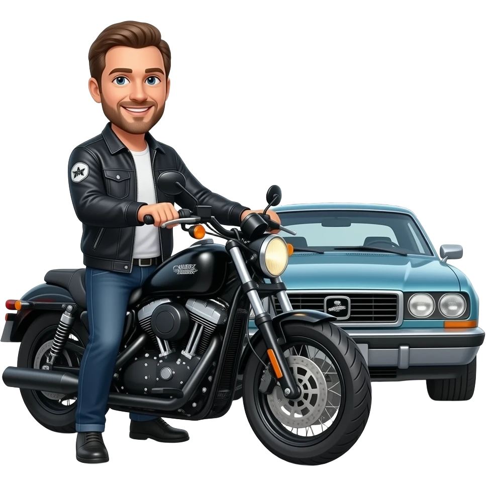 Can you make me an emoji that ties in all my favorite things? Sleep token, motercycles, cars emoji