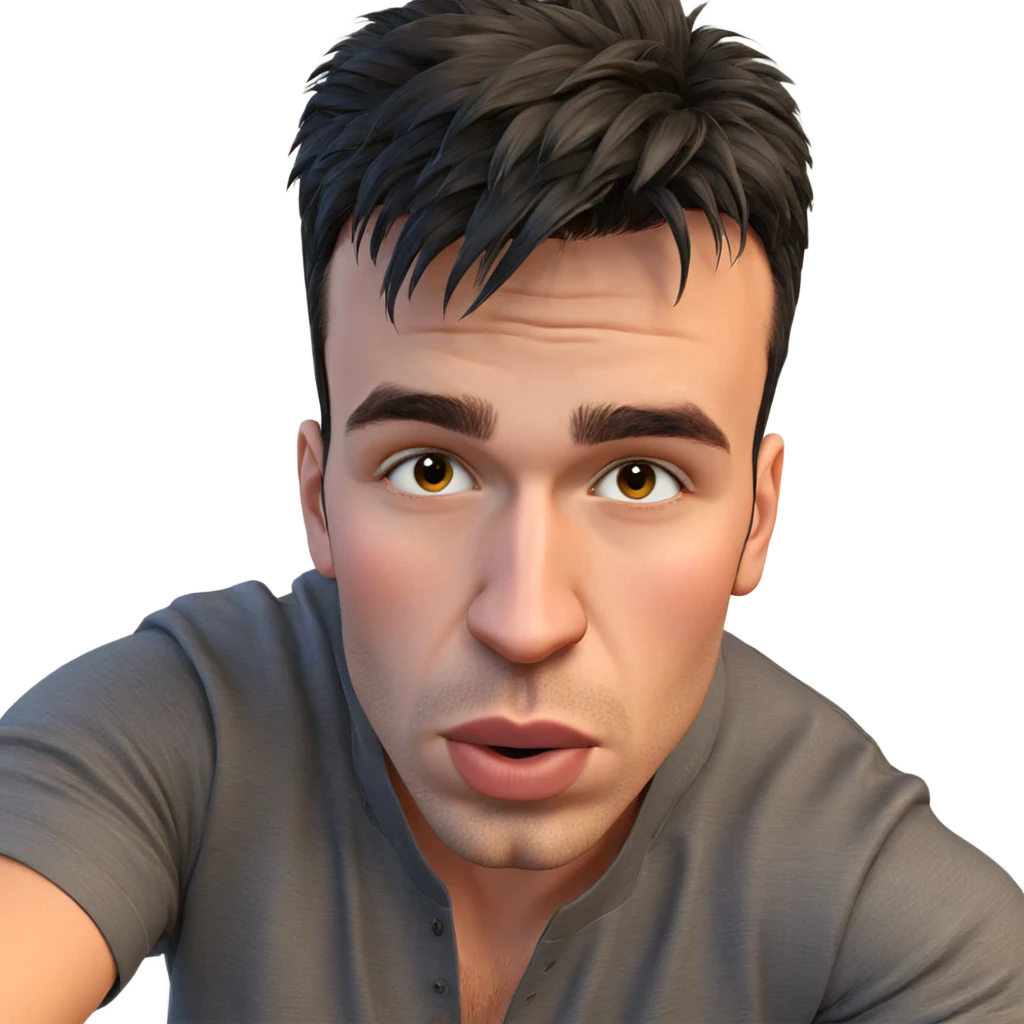 realistic male portrait with black hair emoji