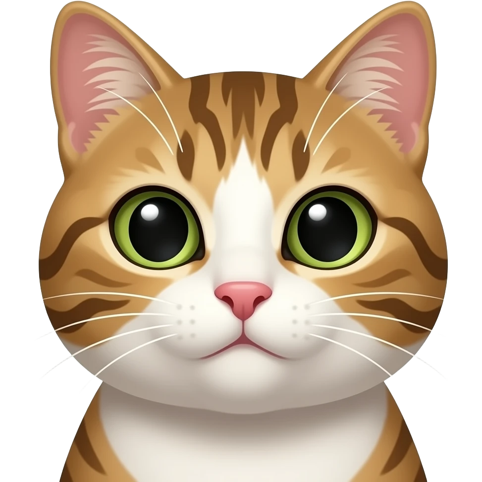 a cat with eyes that are both looking directly at it’s nose emoji