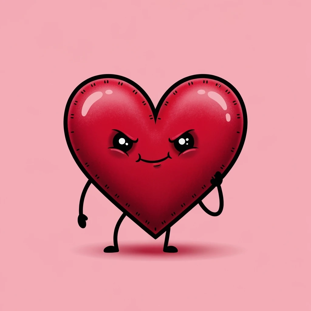 goth candy heart, cute, expressive, minimal emoji