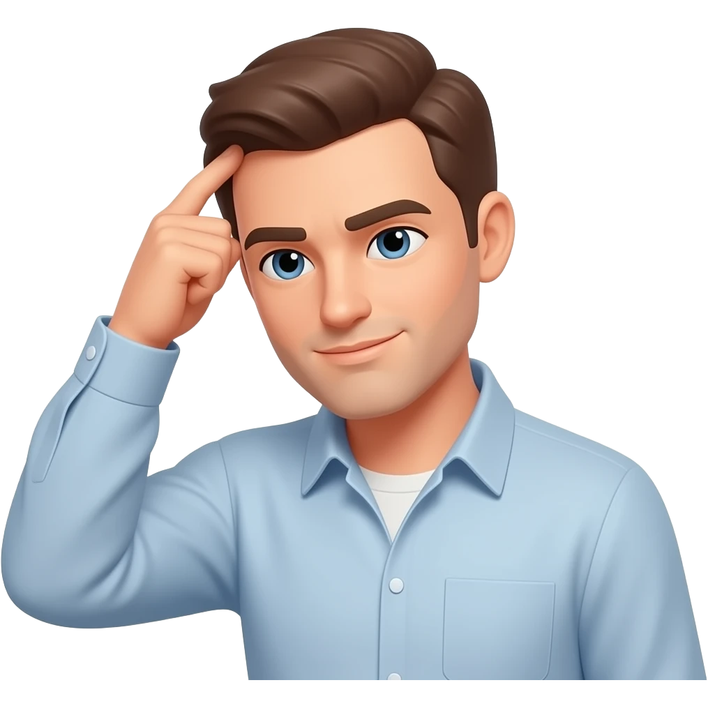 generate a man that's deep in thought scratching his head emoji