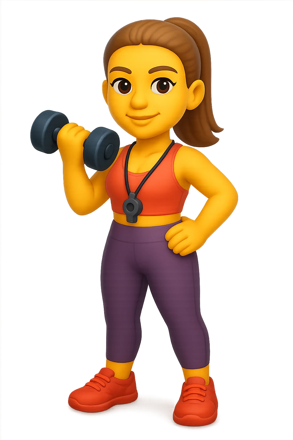 emoji 3d stile iphone che rappresenta una personal trainer donna 3d emoji