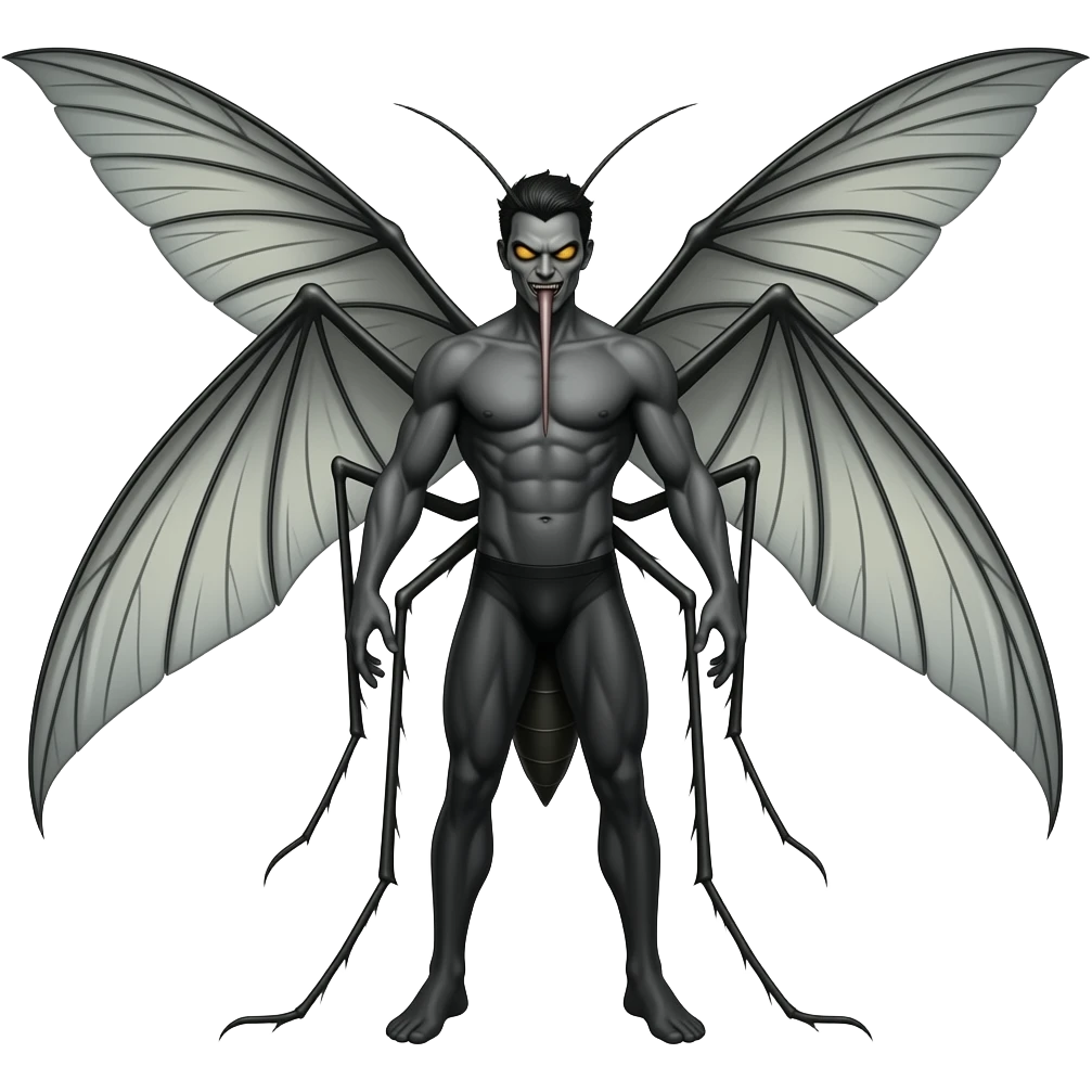 villain man but in mosquito body emoji