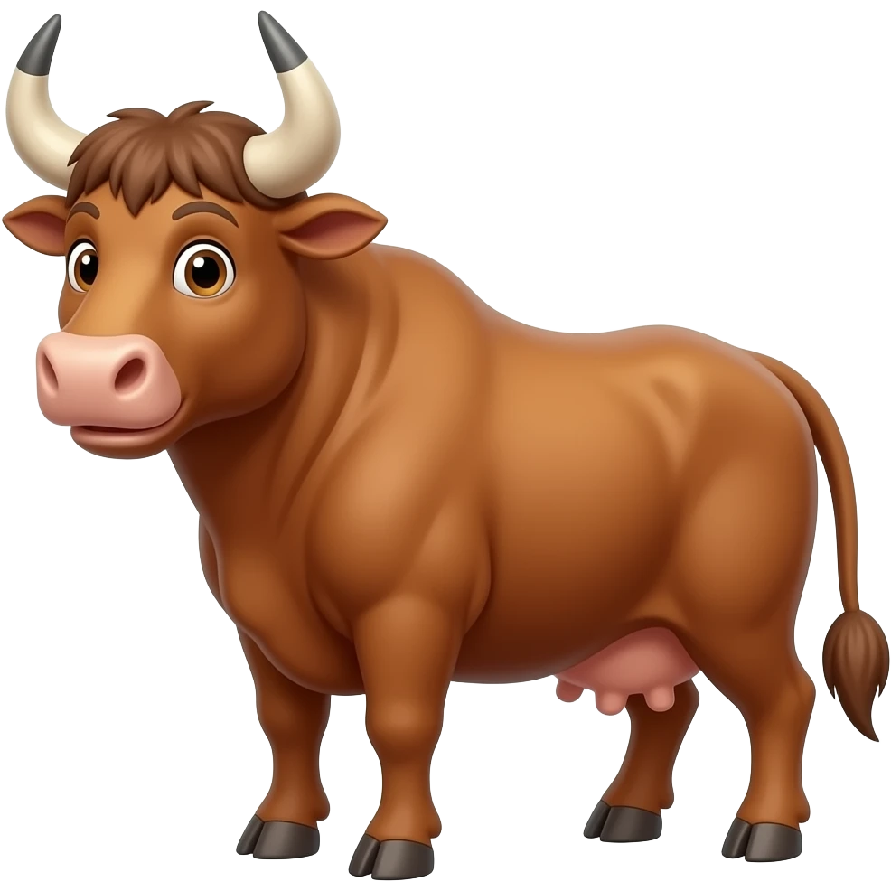 Cartoon 2d bull emoji
