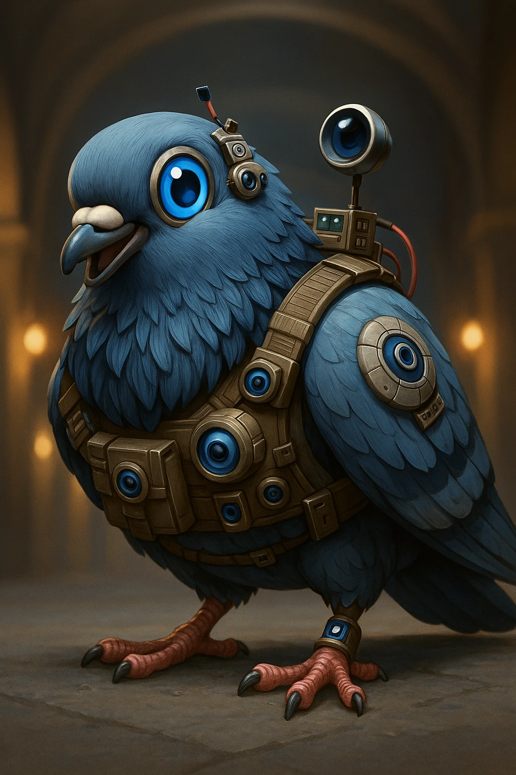 Edit the character in the reference image to have a happy expression, keeping the original style, outfit, and colors exactly as in the reference image. emoji