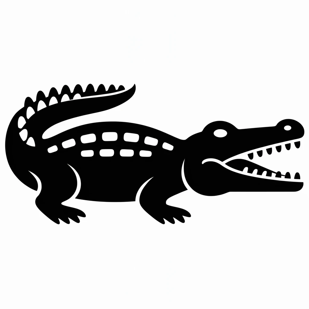 Crocodile icon black silhouette emoji