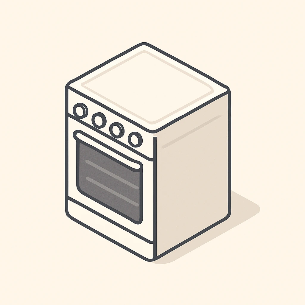 white kitchen oven, isometric view, subtle shading emoji